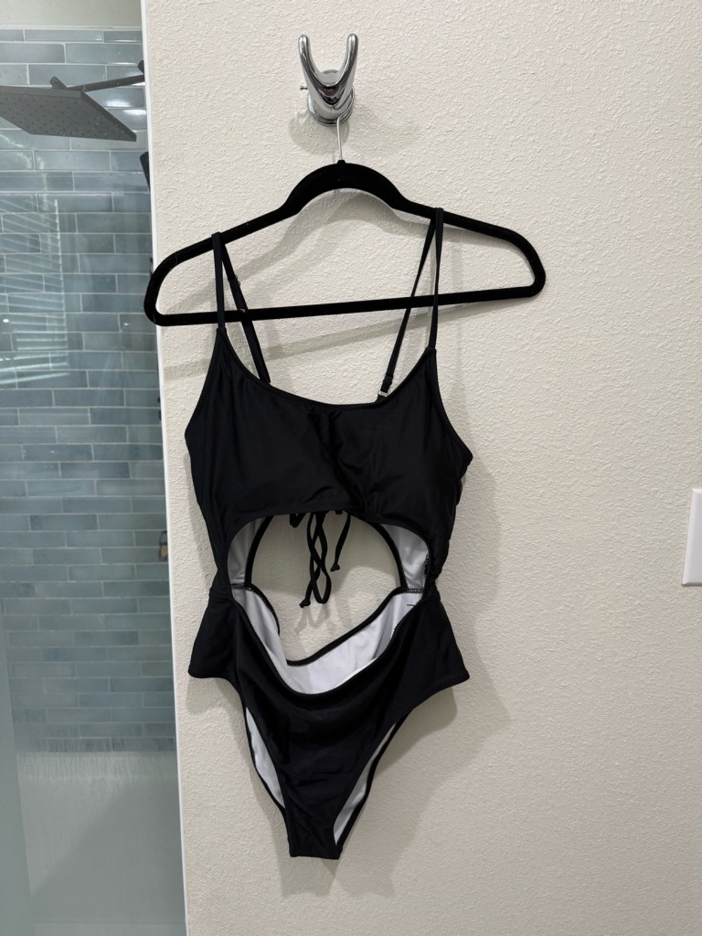 Women’s Black Cutout One-Piece Swimsuit